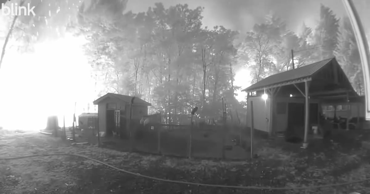 Doorbell video shows wildfire roaring toward B.C. couple’s farmhouse near Boston Bar - CTV News
