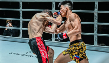 Joshua Pacio uppercuts Mansur Malachiev at ONE Fight Night 15