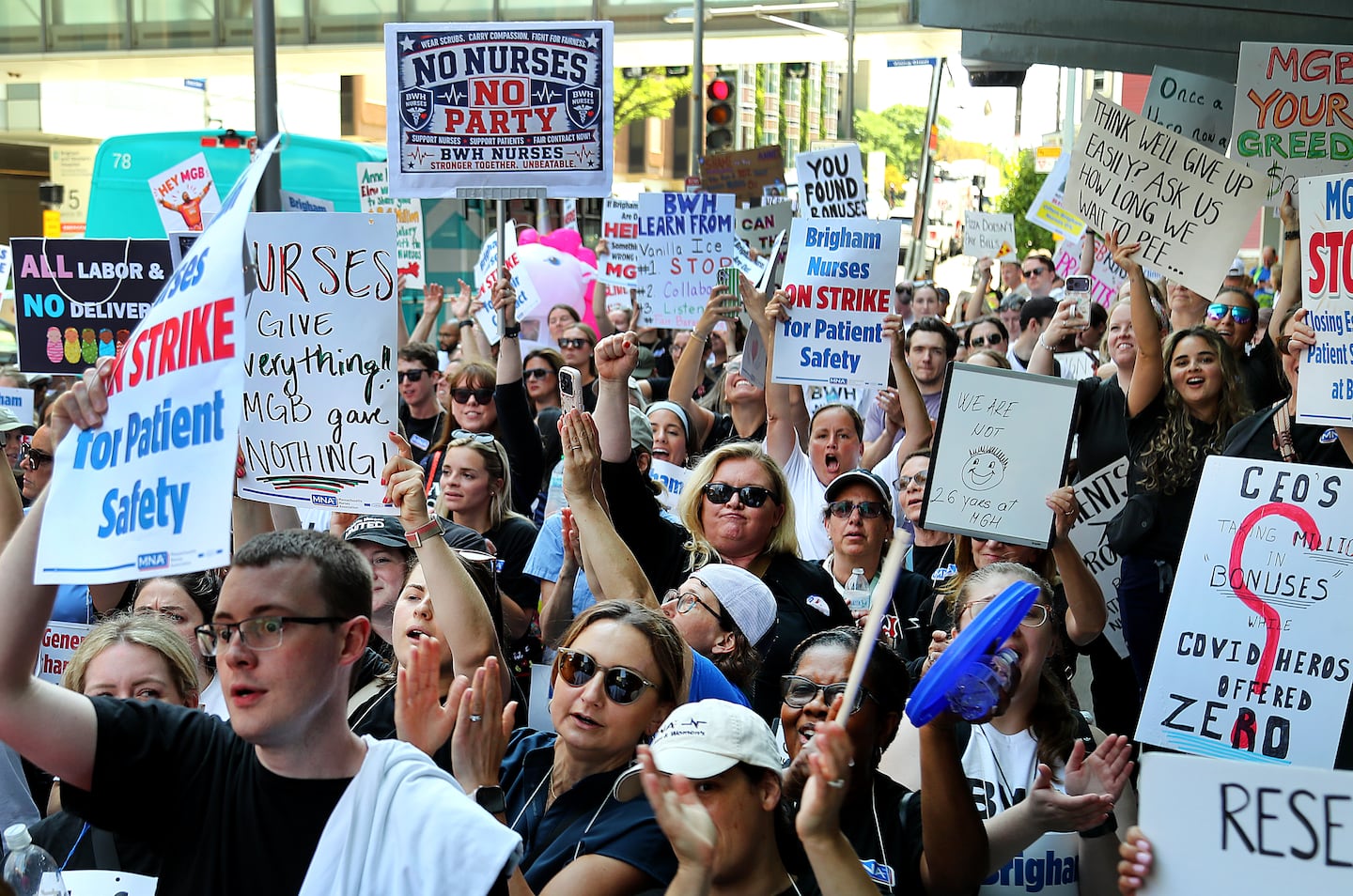 Brigham nurses strike over union contract about pay and insurance