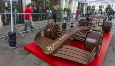 KitKat created a life-sized F1 car made entirely out of chocolate and it weighs as much as 350kg
