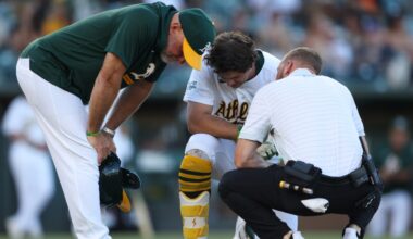 Athletics' Kurtz exits vs. Red Sox with bruised left forearm after HBP