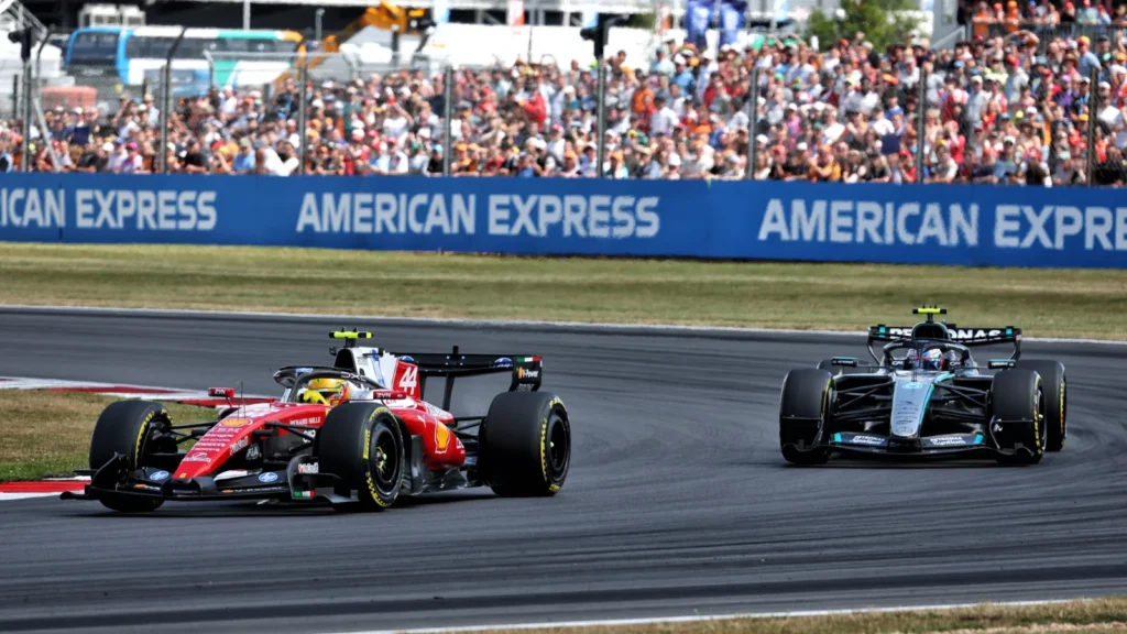Lewis Hamilton and KImi Antonelli were engaged in a Titanic battle for the lead