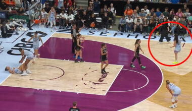 Marina Mabrey gets hit with a shoe