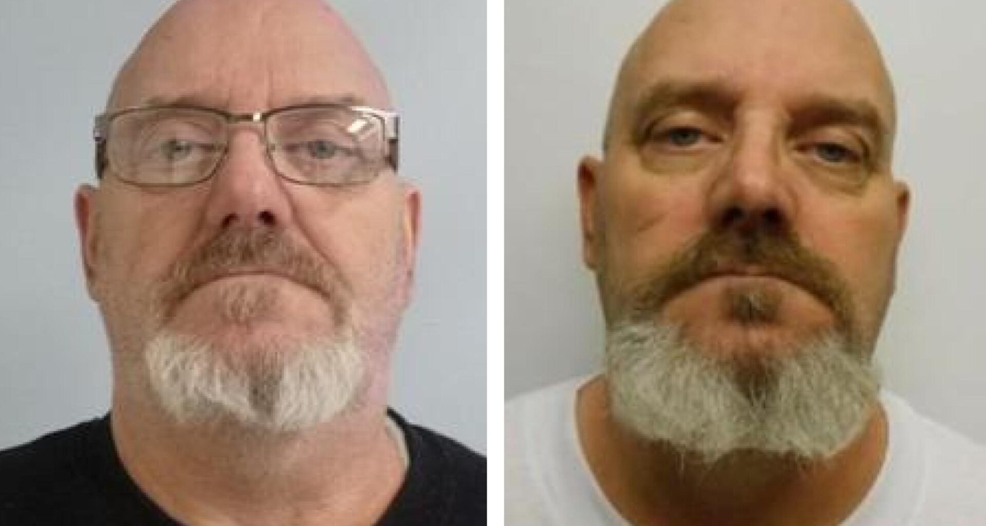 Two mugshots of a man.