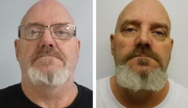 Two mugshots of a man.