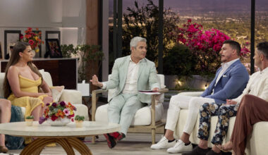 Brittany Cartwright, Andy Cohen and Jax Taylor at 'The Valley' season two reunion.