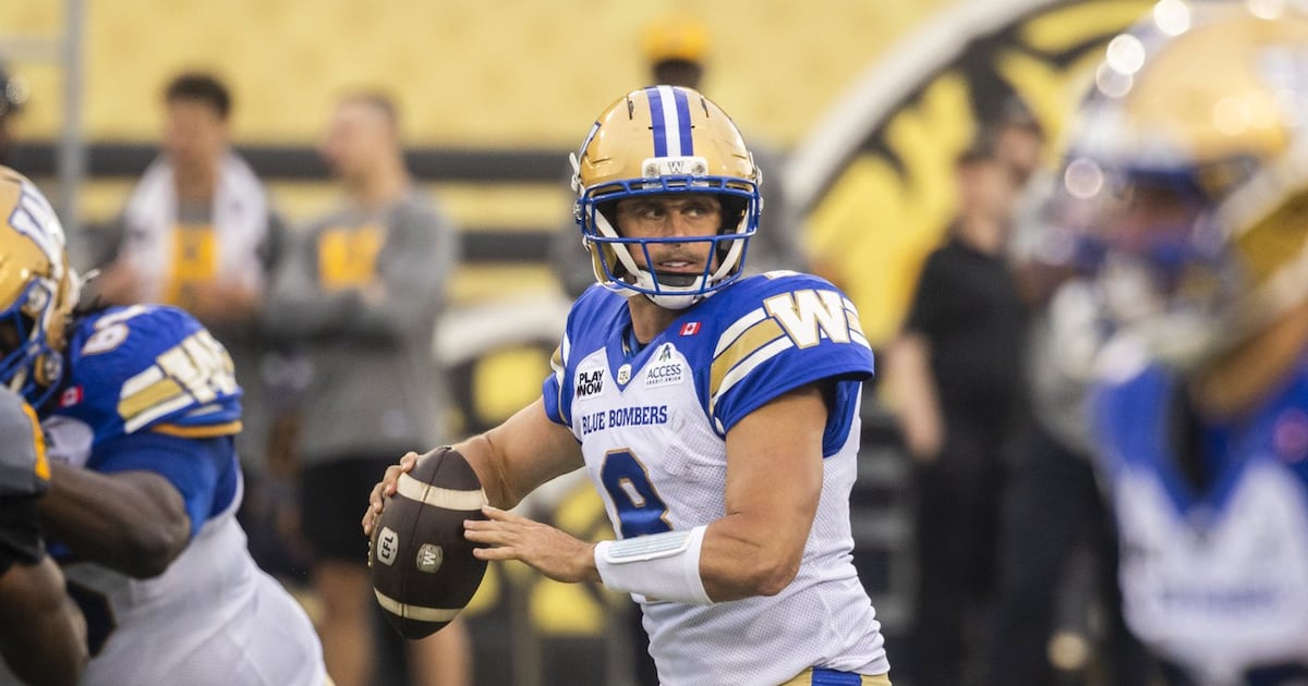 Winnipeg Blue Bombers: Zach Collaros will miss Friday’s game