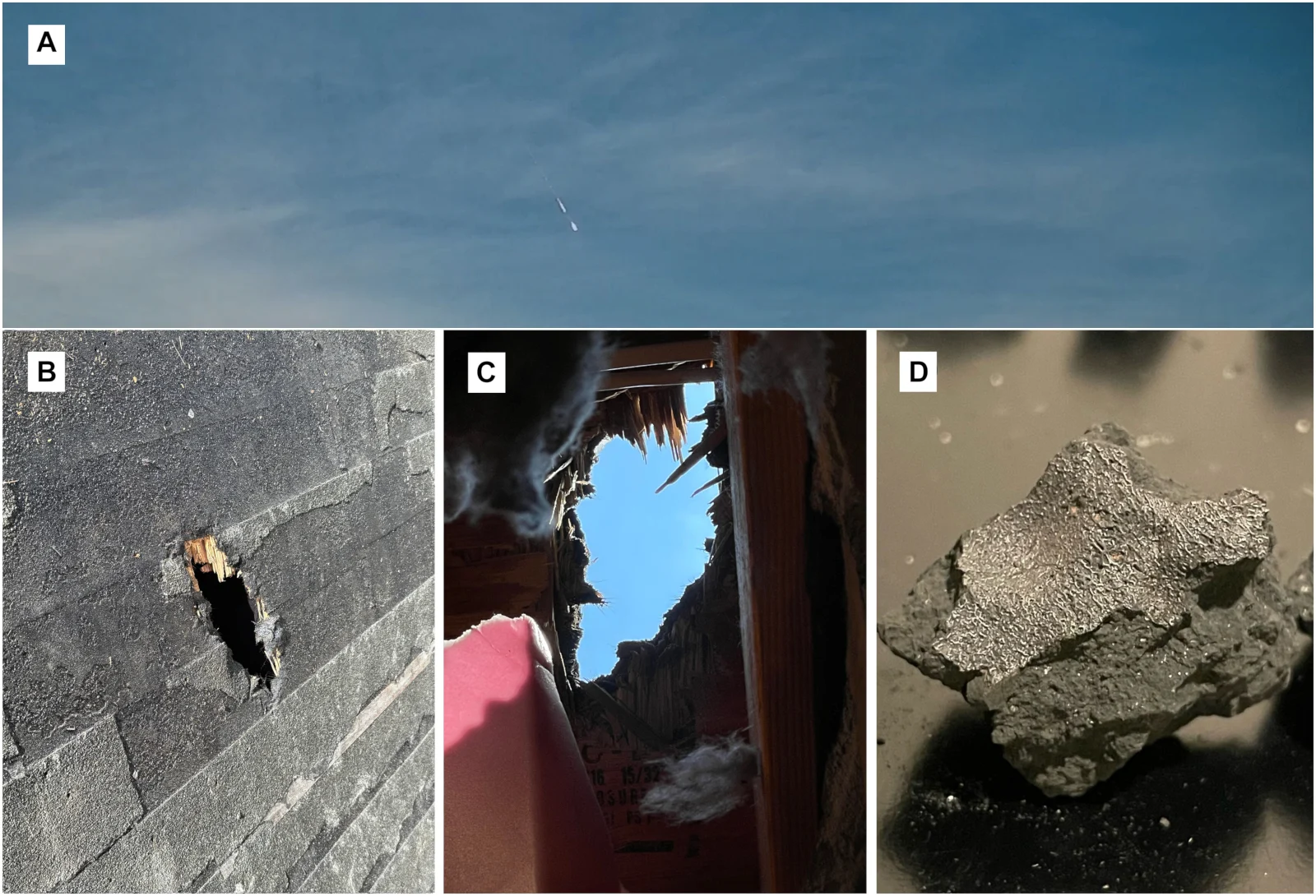 New Jersey Fireball July 16 2024 AMS by Mark Kirschner plus Meteorite and Damage by A Gordon