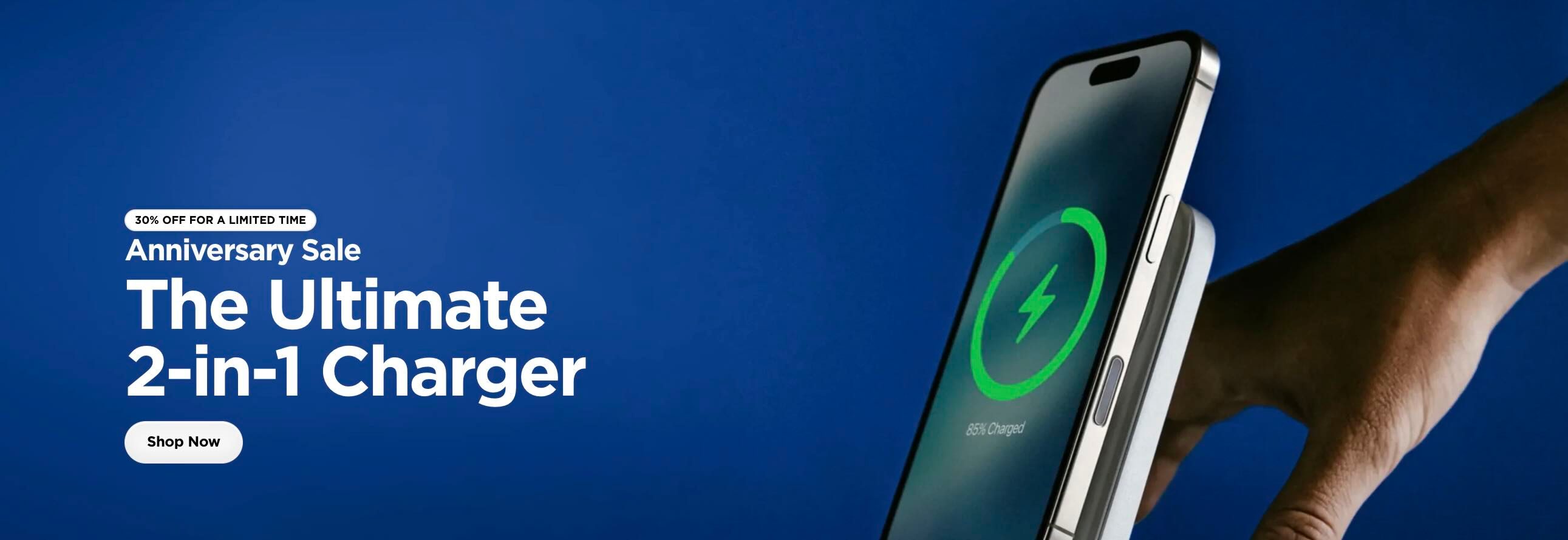 A phone with a battery charging indicator