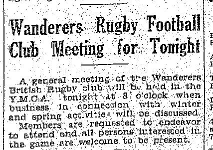 Notice of the Winnipeg Wanderers' general meeting appeared in the Oct. 29, 1926 edition of the Winnipeg Free Press.