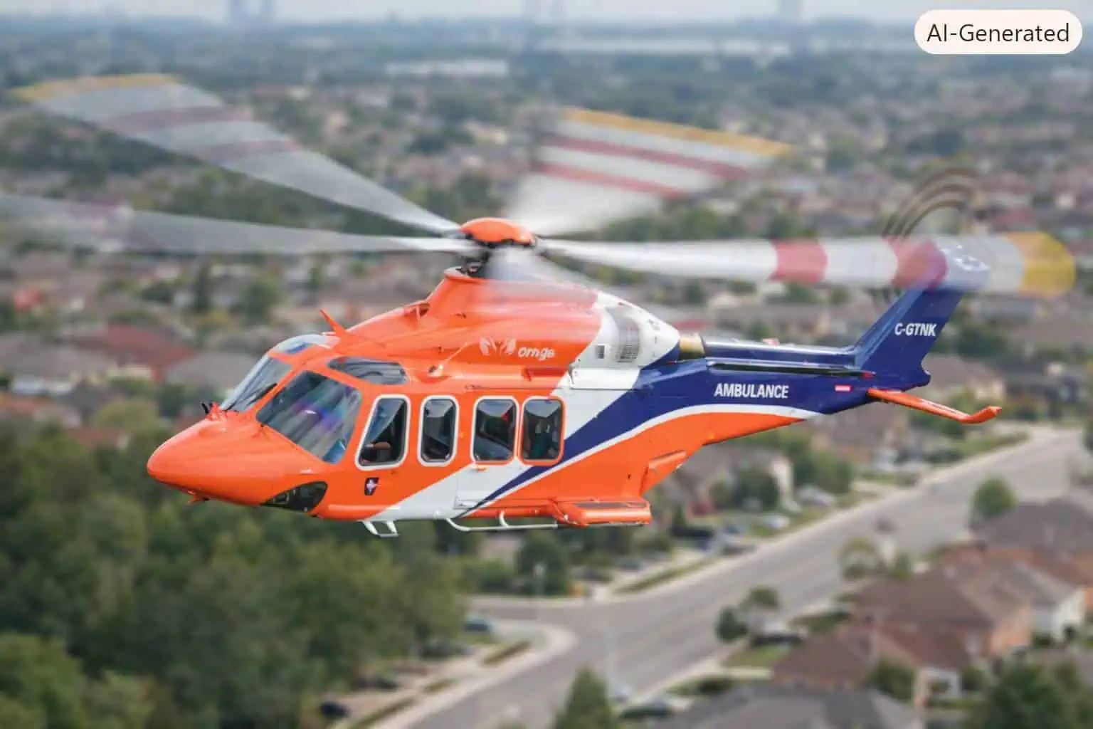 Helicopter lands on Mississauga street to take injured motorcyclist to hospital