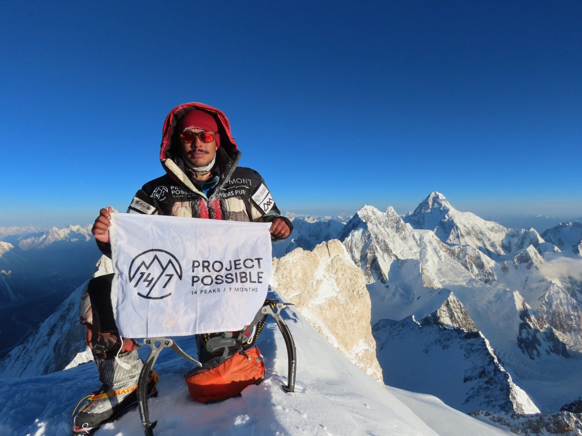 Nims Purja on the summit of Gasherbrum II (Photo: Nirmal Purja/PA Wire)