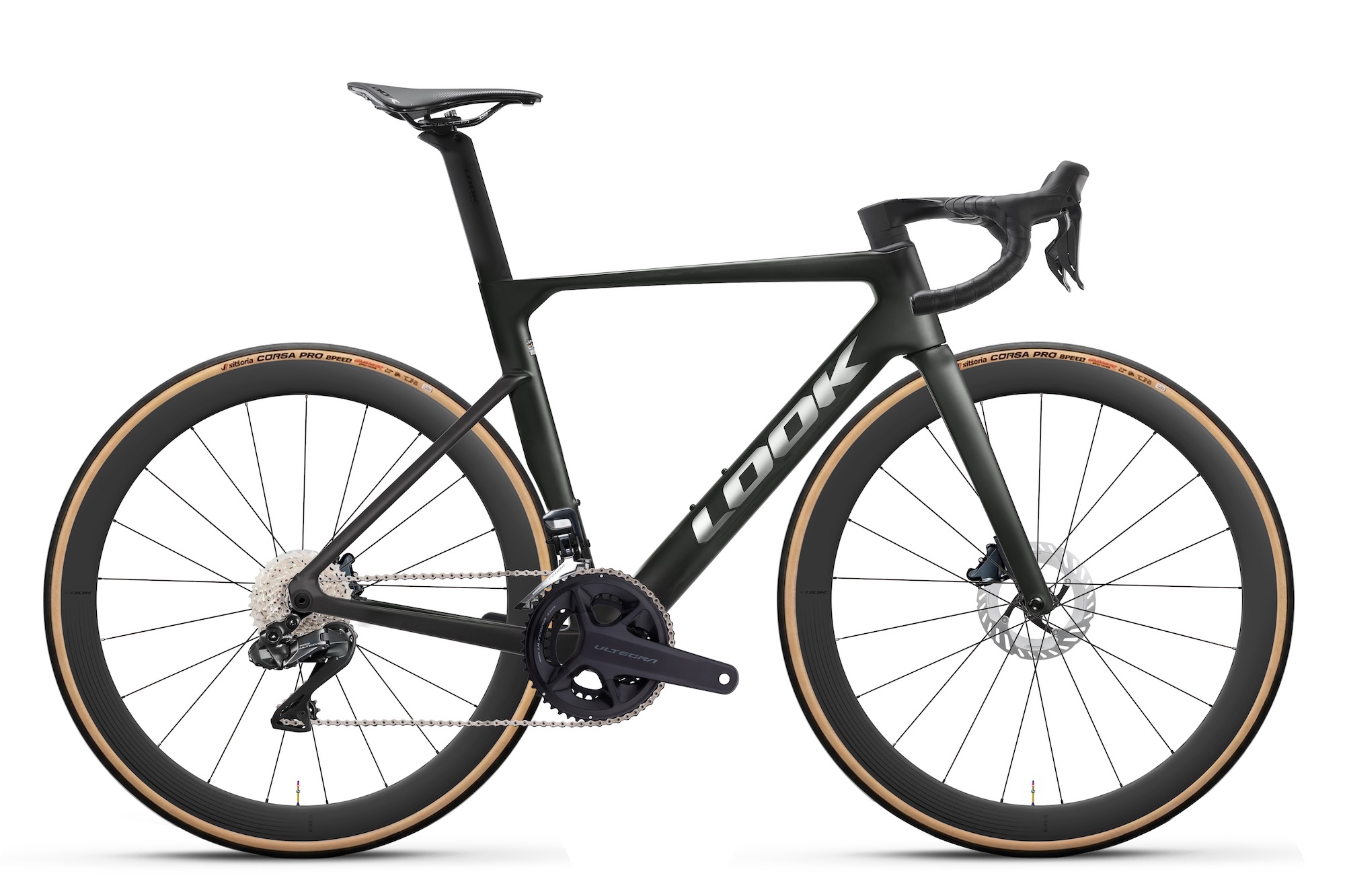 studio image of the LOOK 795 BladeRS 3 with a black frame and Ultegra Di2 build