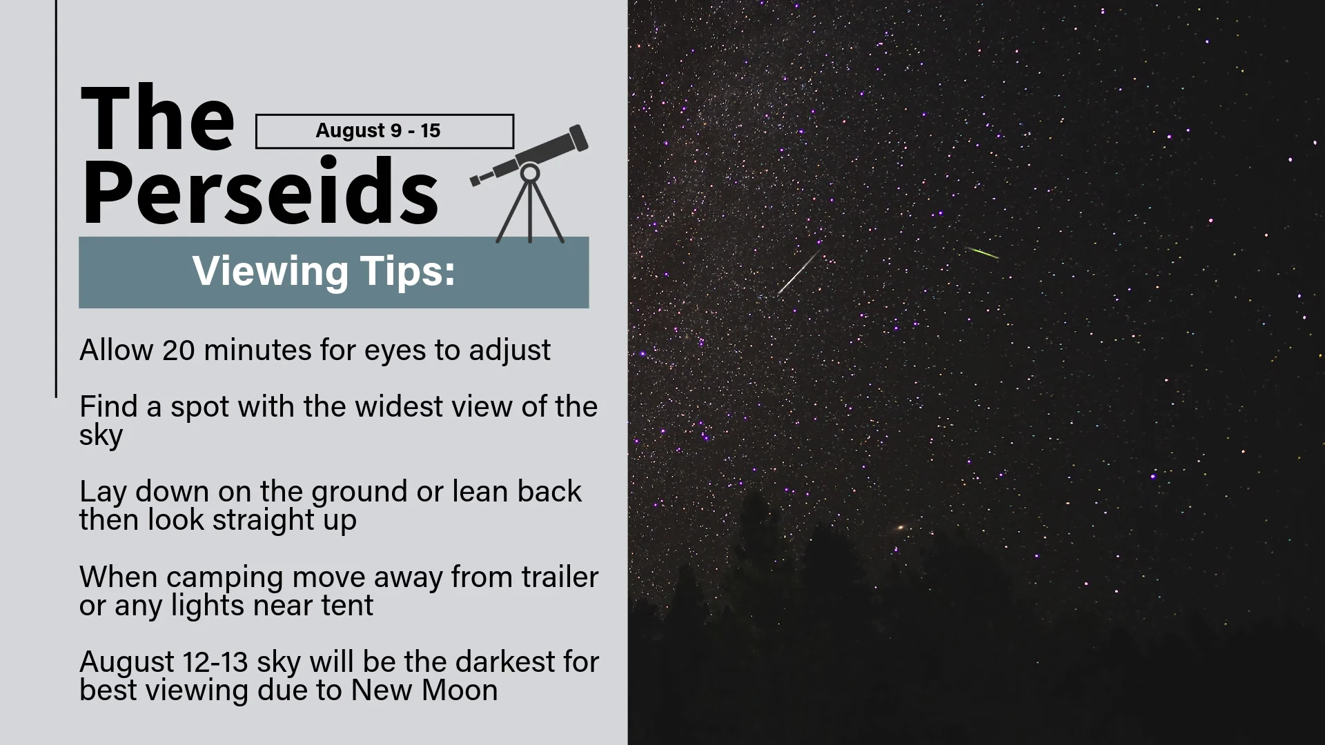 Perseid meteor shower Tips 2026