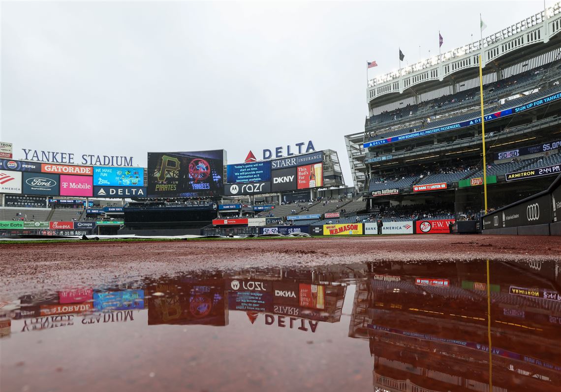 Pirates-Yankees rained out Tuesday; doubleheader scheduled for Wednesday