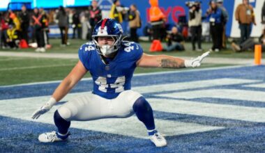 New York Giants RB Cam Skattebo 'perfectly fine' after botched backflip