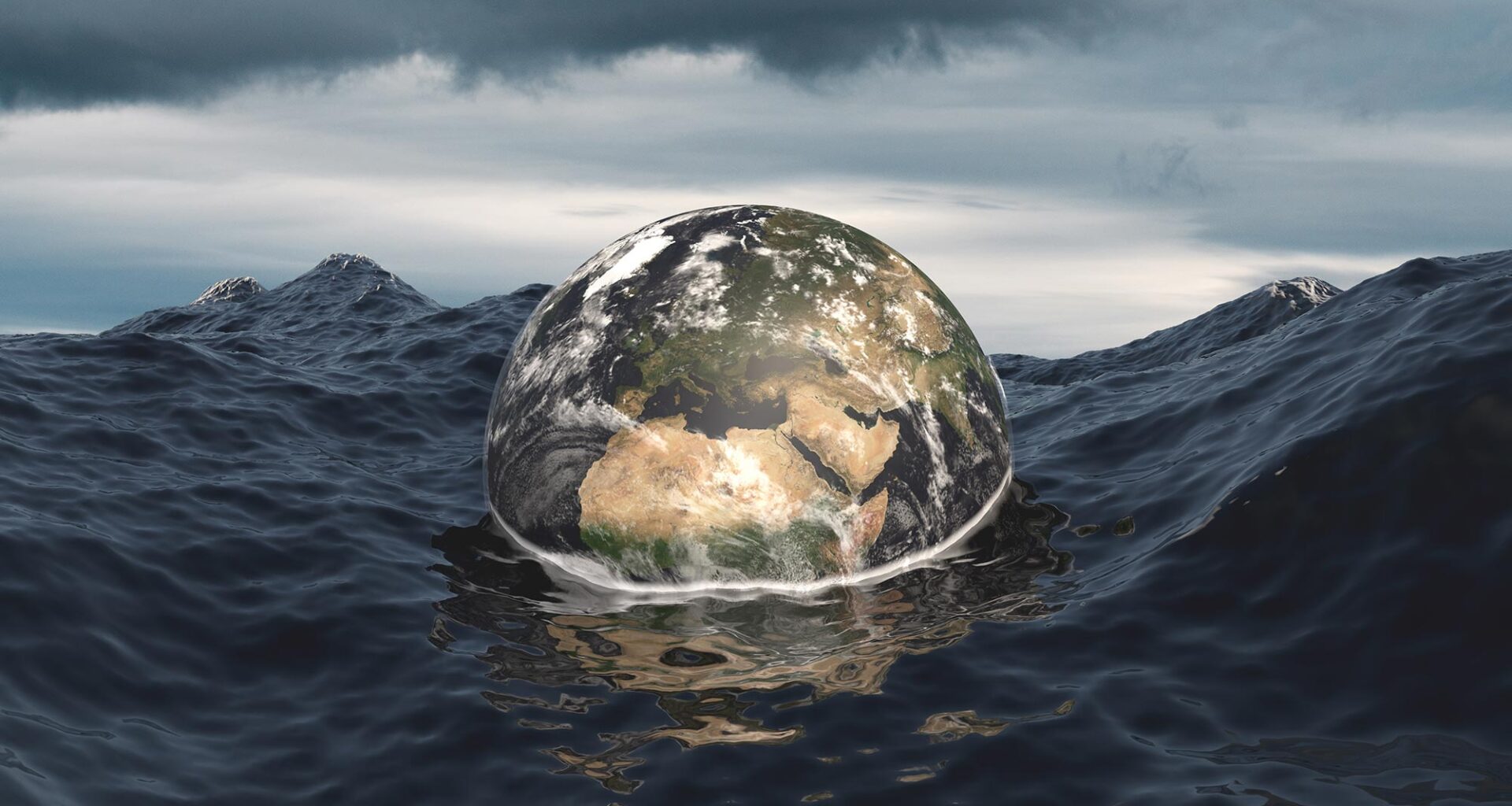 Rising Sea Levels Earth Sinks Into Ocean