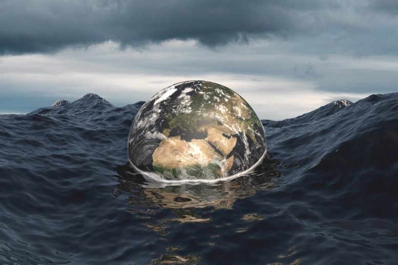 Rising Sea Levels Earth Sinks Into Ocean