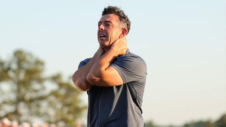 Rory McIlroy of Northern Ireland celebrates winning the 2025 Masters Tournament after the playoff hole on the 18th green at Augusta National Golf Club on April 13, 2025 in Augusta, Georgia