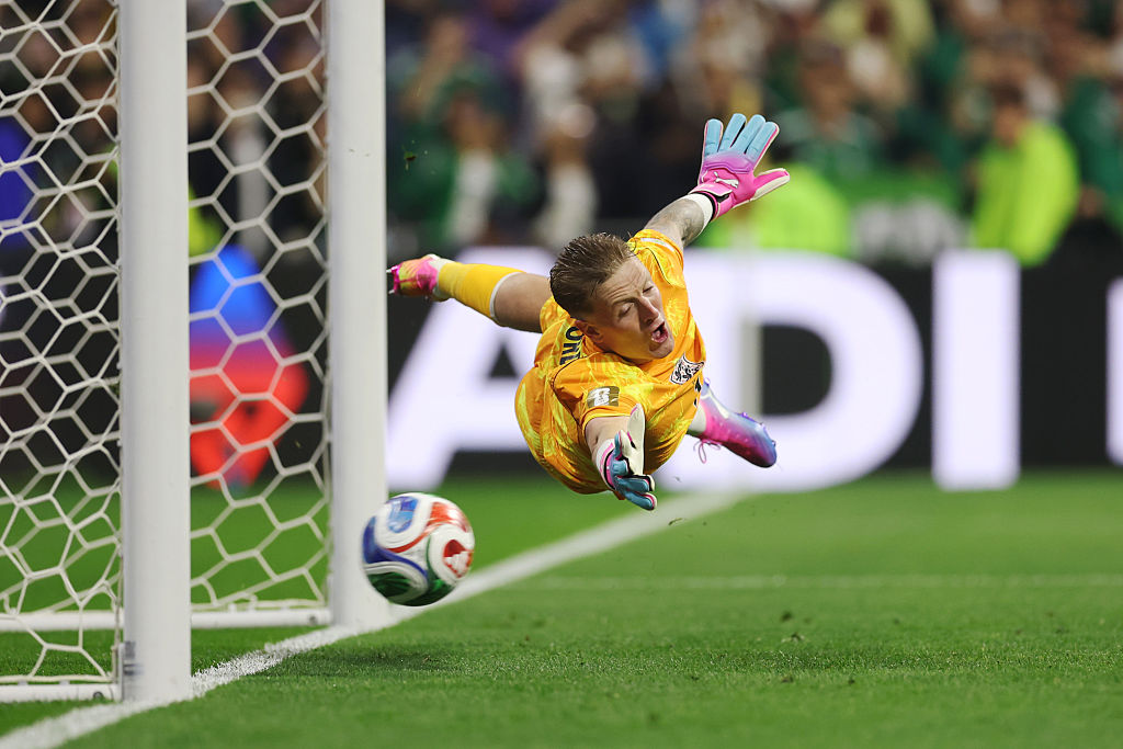 Raul Jimenez beat Jordan Pickford from the spot to pull Mexico's deficit back to 3-2 against England