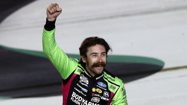 Ryan Blaney celebrates after NASCAR Cup Series win at Atlanta