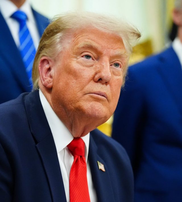 President Donald Trump speaks about Dulles International Airport modernization, in the Oval Office of the White House, Wednesday, July 29, 2026, in Washington. (AP Photo/Julia Demaree Nikhinson)