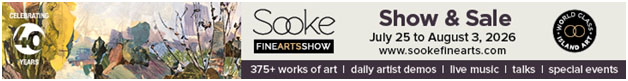 Sooke Fine Arts Show 2026, July 25 to Aug 3, at SEAPARC Recreation Centre