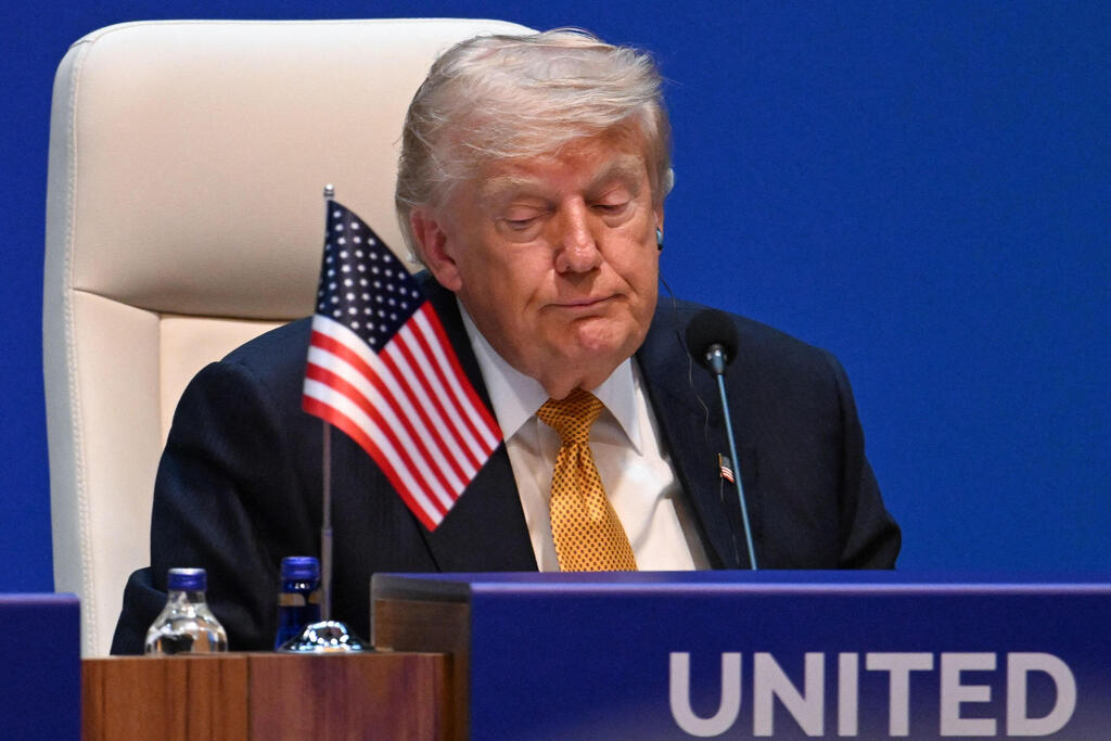 Donald Trump (Photo: Alexis JUMEAU / POOL / AFP) נשיא ארה"ב דונלד טראמפ בפסגת נאט"ו בטורקיה