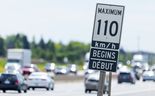 A road signs on the QEW Niagara-bound indicates the beginning of the 110 km/hour zone on Wednesday, June 24, 2026. In a press conference in King City Ontario this morning Prabmeet Sarkaria, Minister of Transportation  announced that the the Ontario government is raising the speed limit from 100 km/hour to 110 km/hour on an additional 938 kilometres of provincial highways. The change builds on the safe and successful increase to speeds on 10 sections of provincial highways in 2024 and six sections of provincial highways in 2022, 