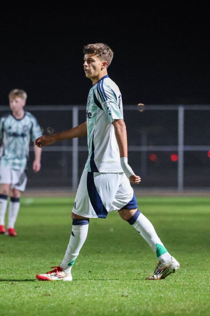 Co-captain Brandon Velez assisted on both Revolution goals for the win over the Colorado Rapids junior squad in Mesa, Arizona, last December. Photo by Janel Apuna