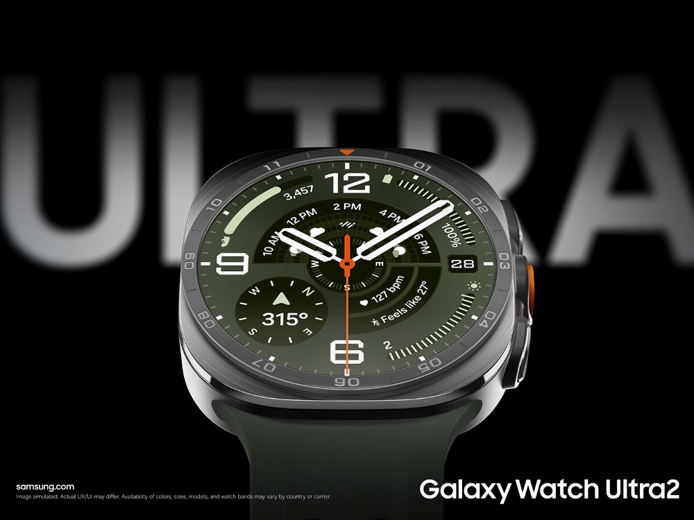 The new 47 mm Galaxy Watch Ultra2 in Titanium Gray.