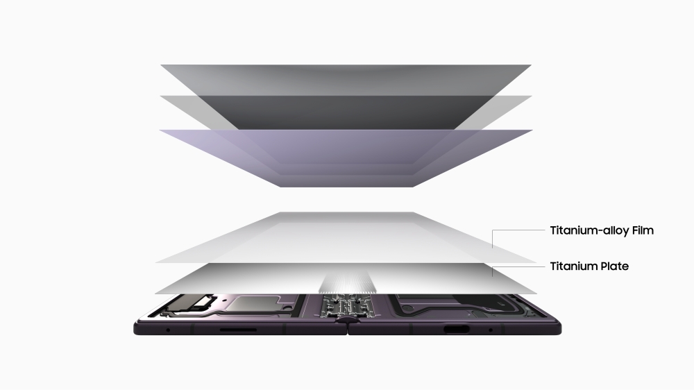 Flex Titanium technology makes the display thinner and more durable while reducing crease visibility.