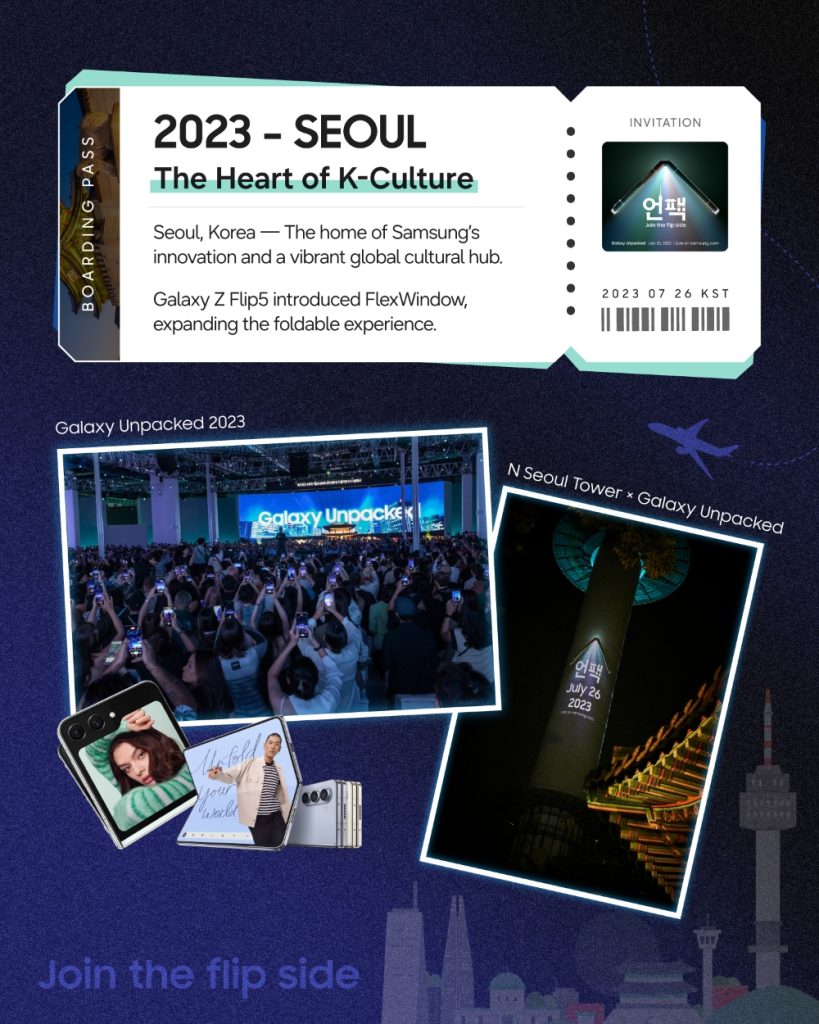 Galaxy Unpacked was held in Seoul, Korea in 2023, introducing Galaxy Z Flip5