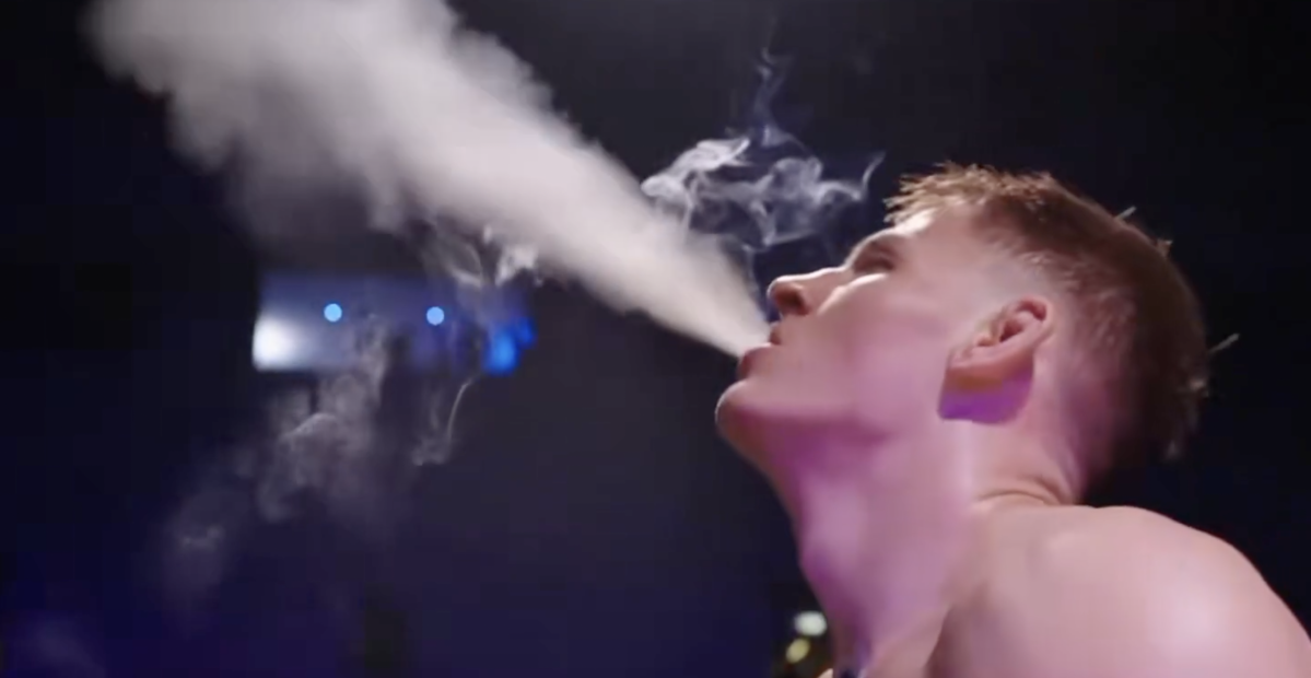 MMA fighter pulls joint out of shorts and lights up after win
