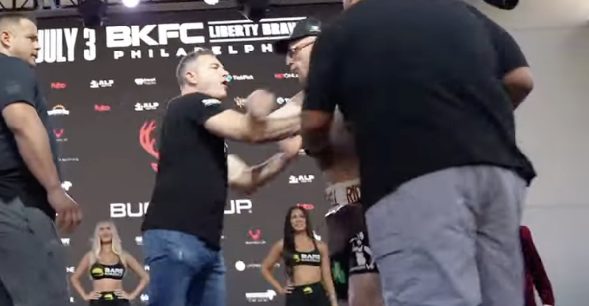 BKFC president David Feldman explodes on ‘f*cking punk’ fighter after trying to shove his opponent off stage during weigh-ins