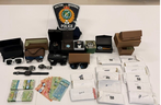 Some of the items seized after a search warrant was executed by Halton Regional Police during a theft investigation.