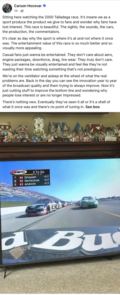 The NASCAR Community Reacts to Carson Hocevar’s Social Media Rant – The Daily Downforce