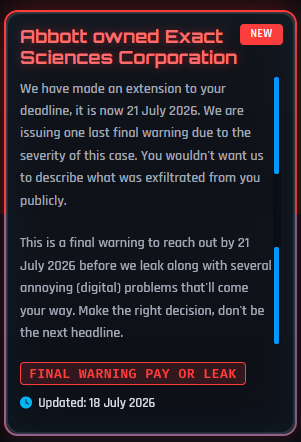 Extended deadline