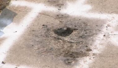 Lightning strikes north Edmonton sidewalk