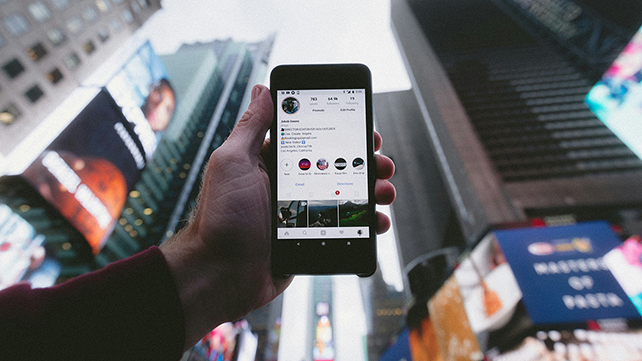 Social media on a phone