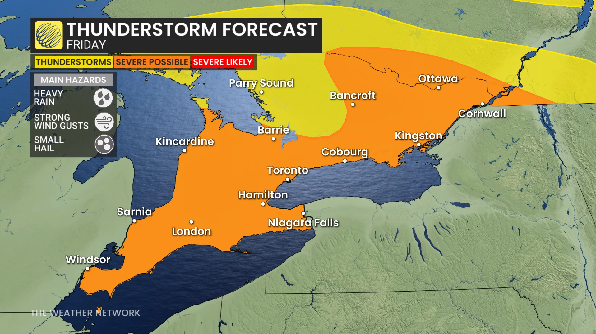 Southern Ontario Friday severe storm risk - July 3, 2026