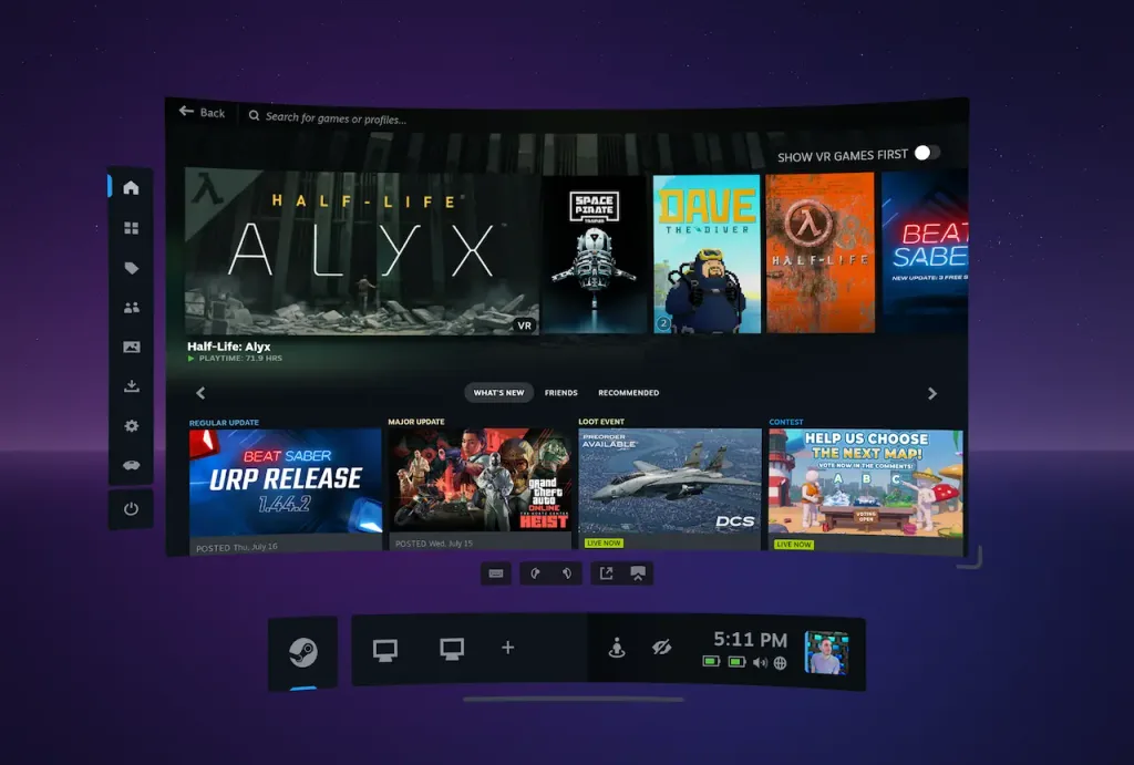 The New SteamVR Beta Adds A Quick Access Menu And Huge UI Improvements 1 SteamVR Beta