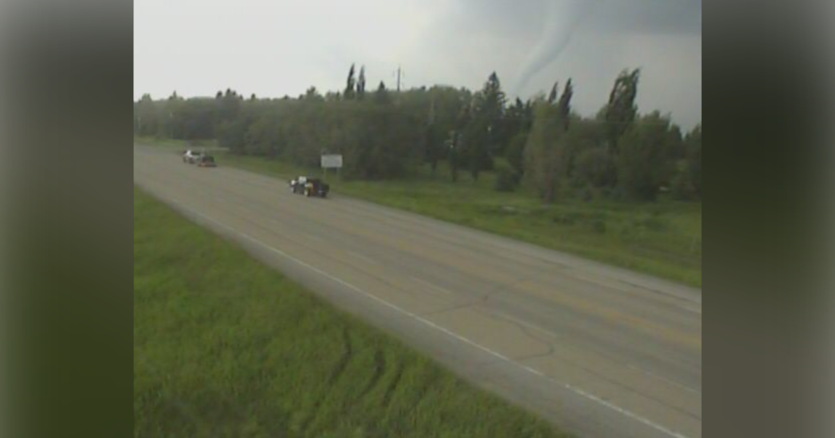 Traffic camera catches tornado in central Alberta as warning issued for Clearwater County communities - CTV News