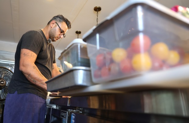 Chef Raz Shabtai inside Mutra restaurant in North Miami on Thursday, July 9, 2026. Mutra won a Michelin star in May and is the only kosher restaurant to have a star. (Carline Jean/South Florida Sun Sentinel)