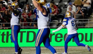 Redblacks fall to Blue Bombers 36-34 in overtime