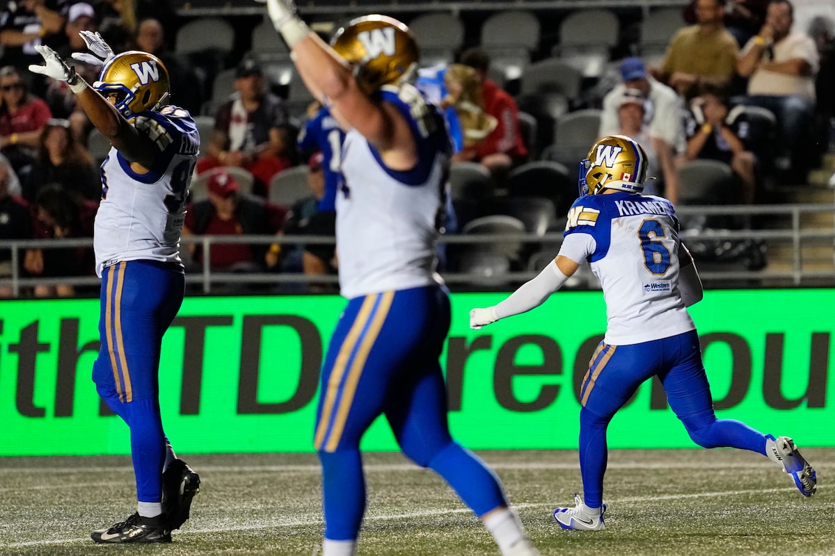 Redblacks fall to Blue Bombers 36-34 in overtime