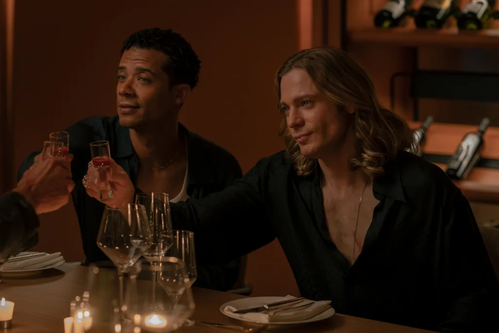Sam Reid as Lestat De Lioncourt and Jacob Anderson as Louis De Pointe Du Lac - Anne Rice's The Vampire Lestat _ Episode 06 - Photo Credit: Sophie Giraud/AMC