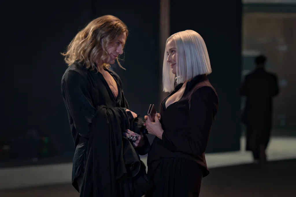 Sam Reid as Lestat De Lioncourt and Jennifer Ehle as Gabriella - Anne Rice's The Vampire Lestat _ Episode 06 - Photo Credit: Sophie Giraud/AMC