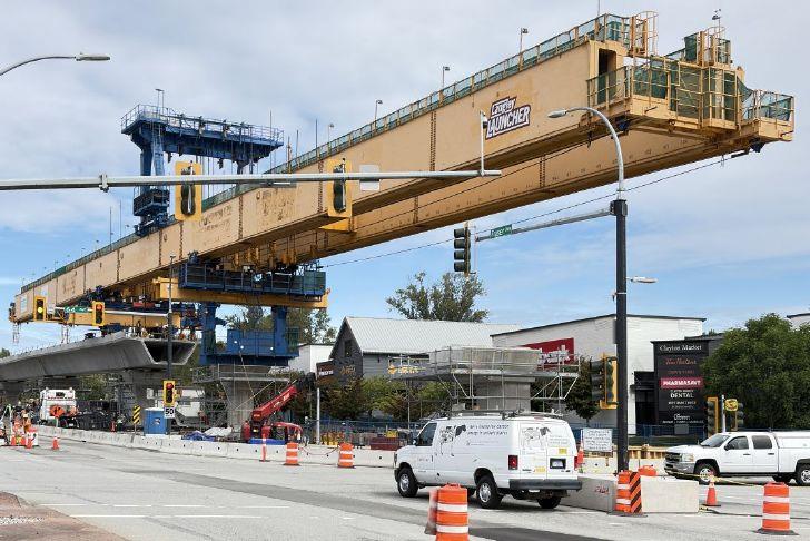 Langley Launcher crosses 64th Avenue in Cloverdale