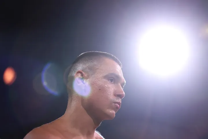 Tim Tszyu during his fight with Denis Nurja at the WIN Entertainment Centre, Wollongong, New South Wales, Australia. (April 4, 2026)